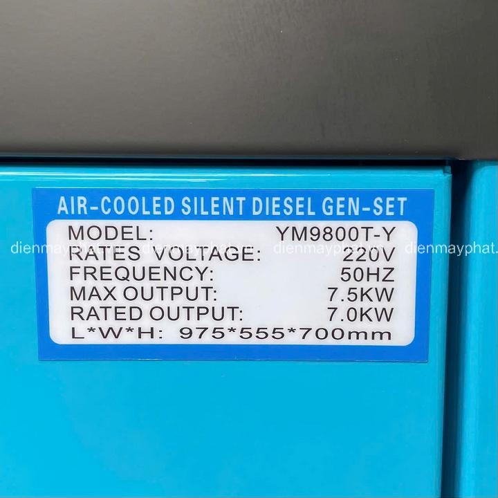 Máy phát điện chạy dầu YAMANISAN 7.5KW YM9800T-Y chống ồn
