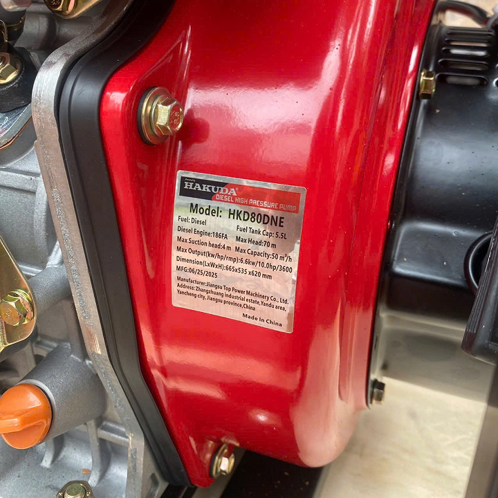 Máy bơm nước cứu hỏa chạy dầu HAKUDA HKD80DNE 6.6KW