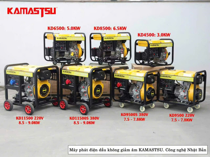 Máy phát điện chạy dầu KAMASTSU 7KW KD8500