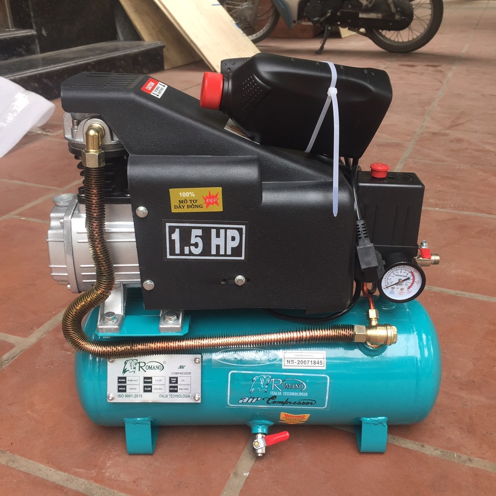 Máy Nén Khí Có Dầu Liền Trục 1.5HP Romano ROMA 4212 12L