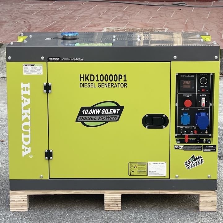 Máy phát điện chạy dầu 10KW HAKUDA HKD10000P1 cách âm
