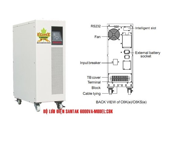 Bộ Lưu Điện UPS Santak C6K Online 6000VA/6KVA