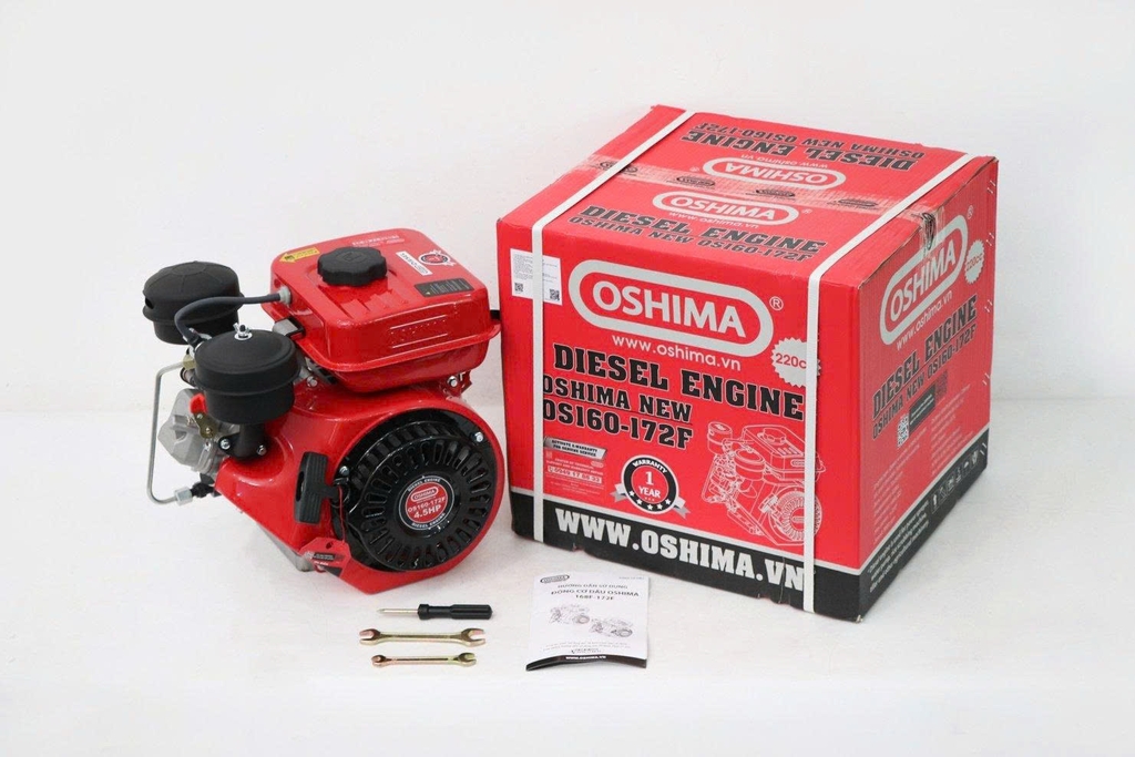 Động cơ dầu diesel  4.5HP OSHIMA New OS160-172F đỏ
