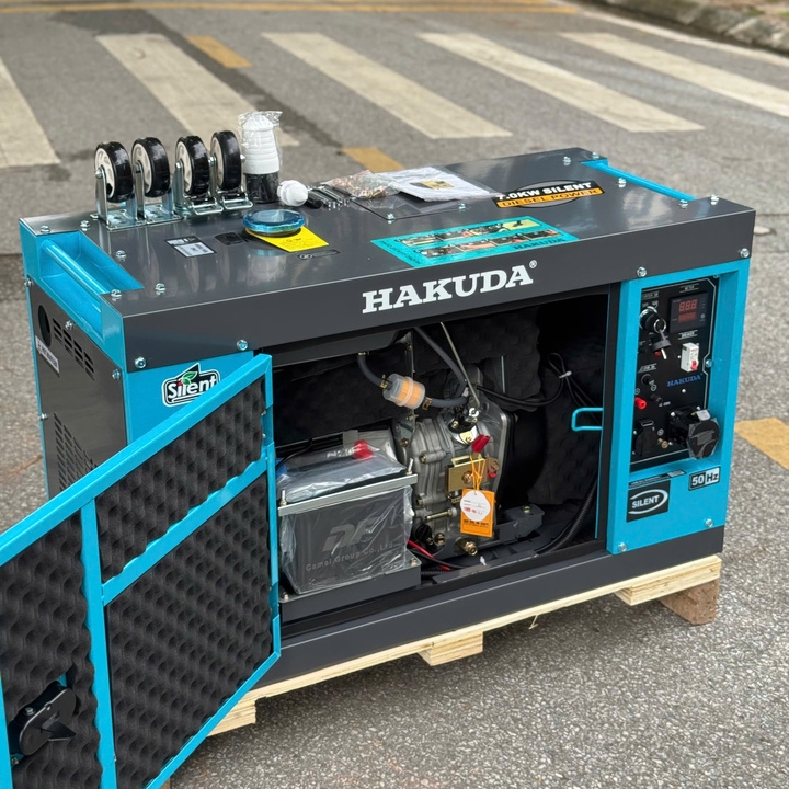 Máy phát điện 7KW chạy dầu HAKUDA HKD7500P1PROA siêu cách âm