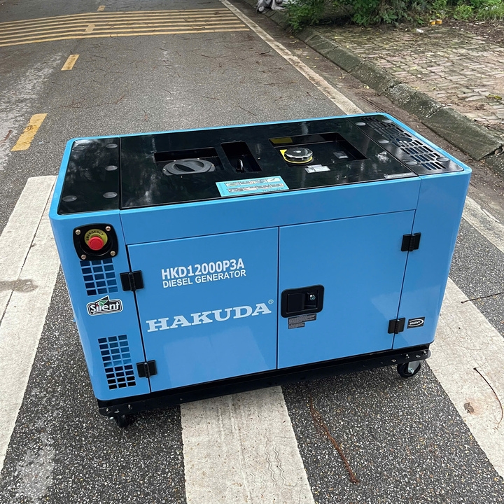 Máy phát điện chạy dầu diesel 12KW HAKUDA HKD12000P3A siêu cách âm 3 pha
