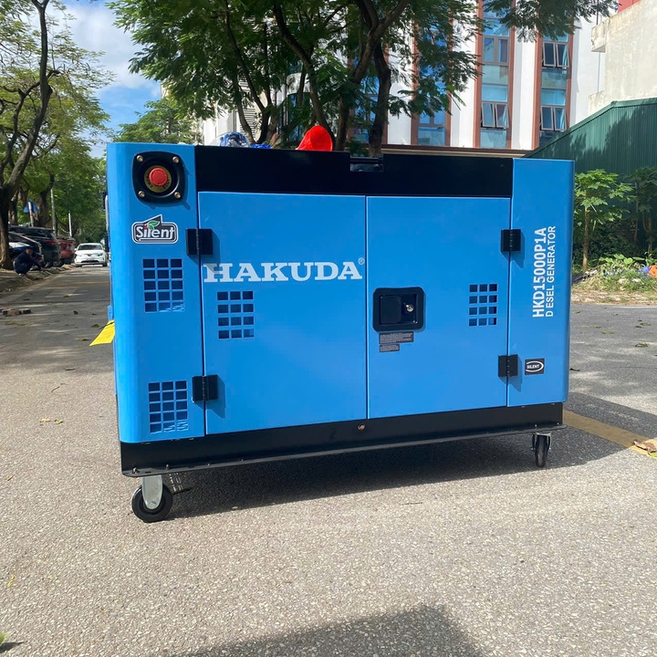 Máy phát điện chạy dầu diesel 15KW HAKUDA HKD15000P1A siêu cách âm 1 pha