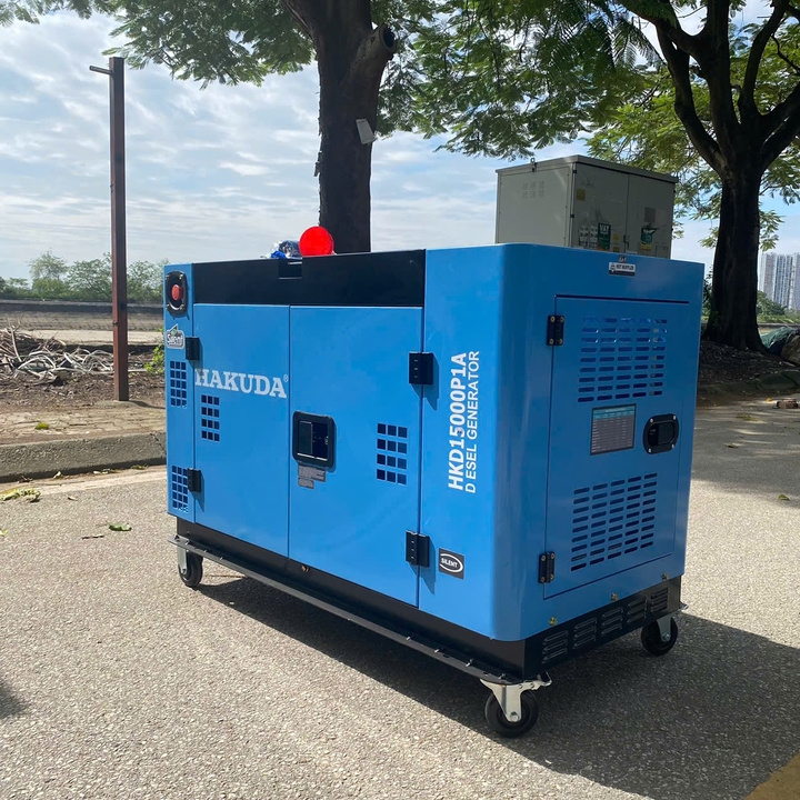 Máy phát điện chạy dầu diesel 15KW HAKUDA HKD15000P1A siêu cách âm 1 pha