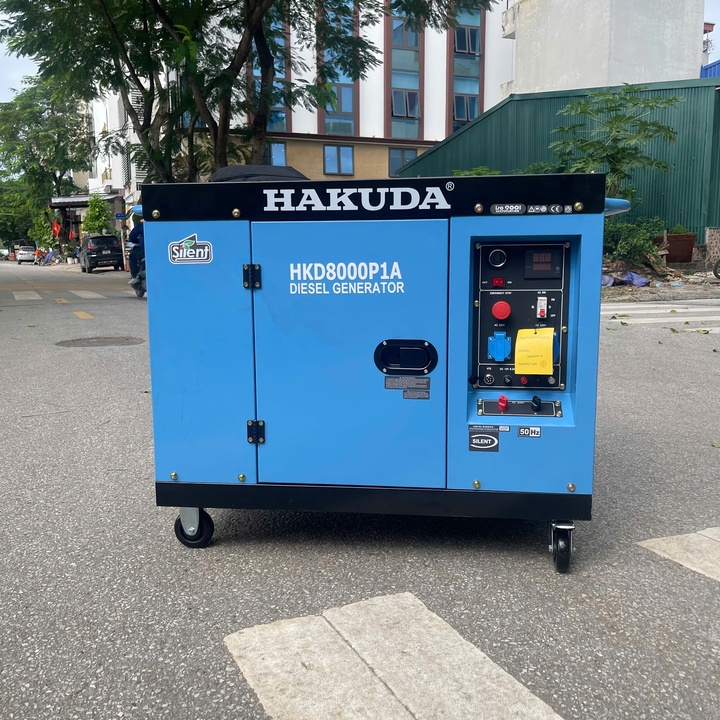 Máy phát điện chạy dầu diesel 8KW HAKUDA HKD8000P1A có đề 1 pha