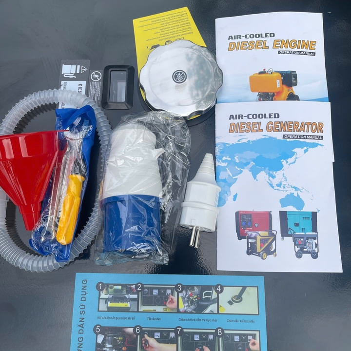 Máy phát điện chạy dầu diesel 8KW HAKUDA HKD8000P1A có đề 1 pha