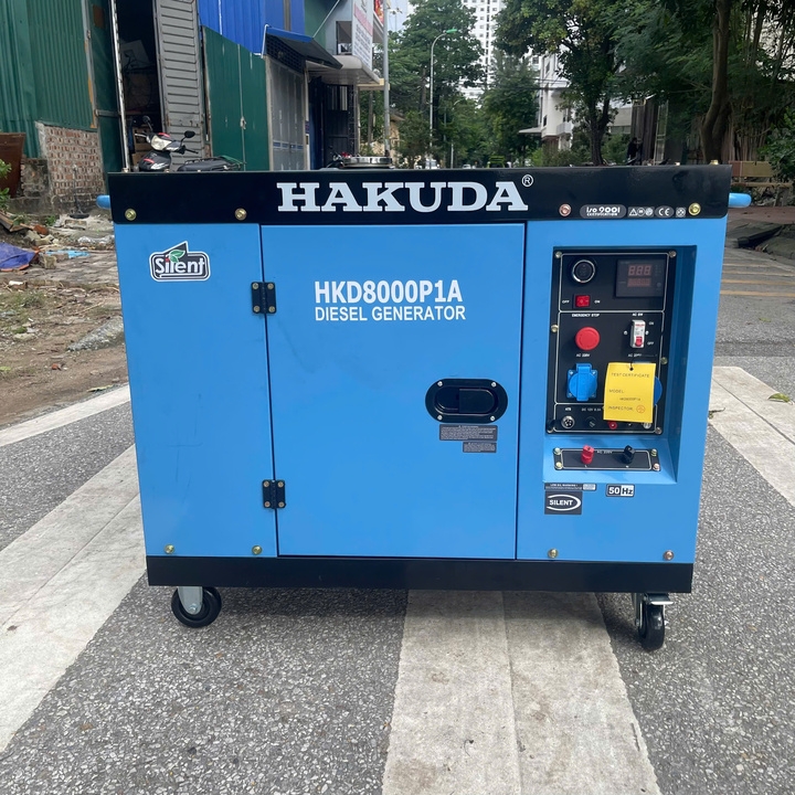 Máy phát điện chạy dầu diesel 8KW HAKUDA HKD8000P1A có đề 1 pha