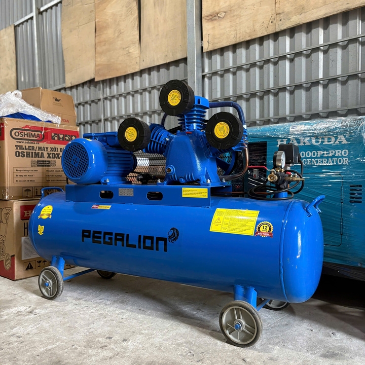 Máy nén khí dây đai PEGALION 180L 5.5HP TM-V-0.6/8-180L 3 pha