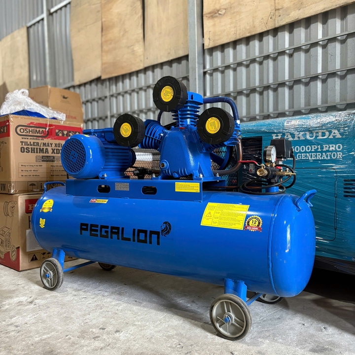 Máy nén khí dây đai PEGALION 180L 5.5HP TM-V-0.6/8-180L 3 pha