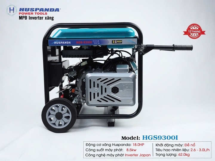 Máy phát điện chạy xăng inverter HUSPANDA 8.5KW HGS9300I
