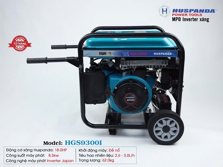 Máy phát điện chạy xăng inverter HUSPANDA 8.5KW HGS9300I