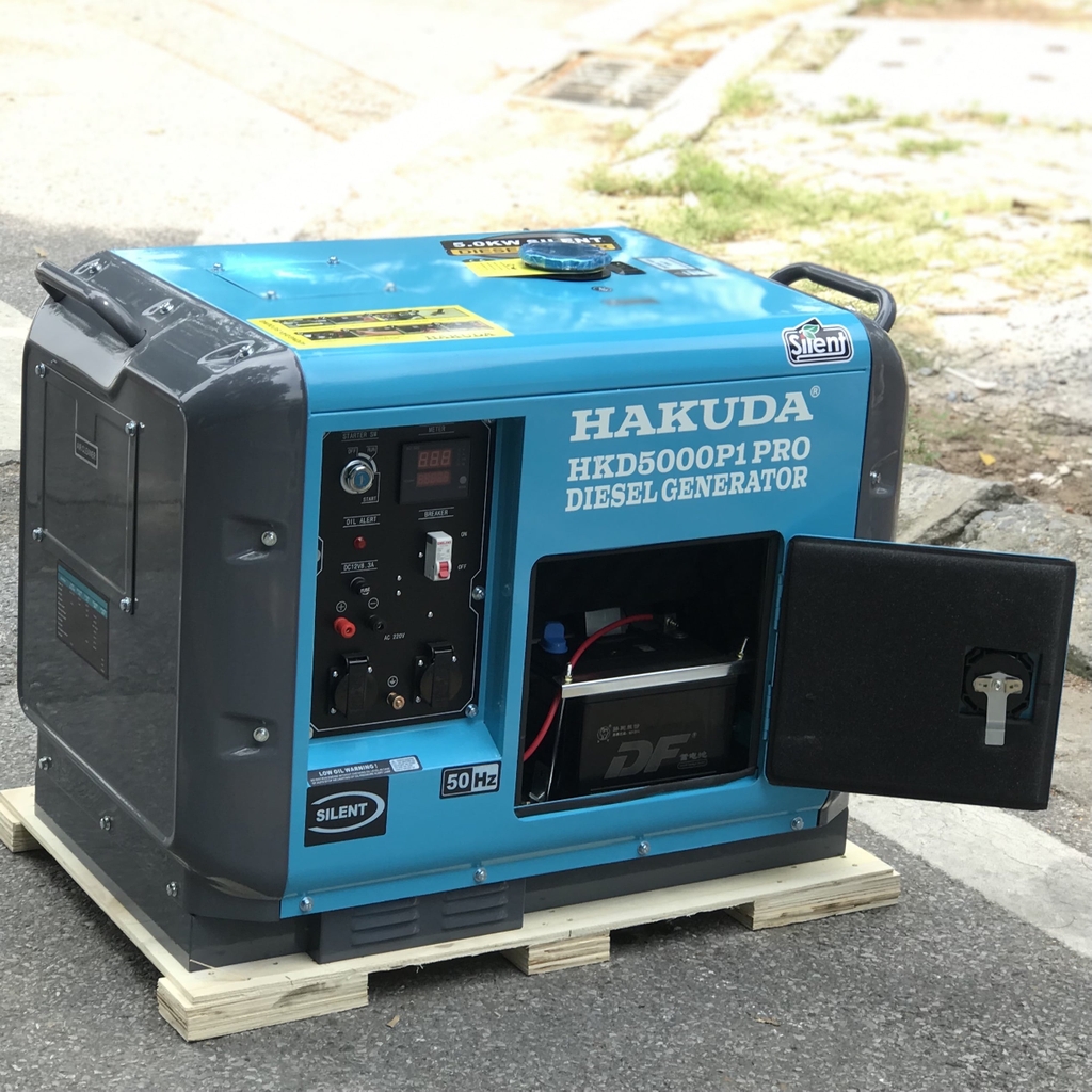 Máy phát điện chạy dầu HAKUDA HKD5000P1 PRO 5KW siêu cách âm