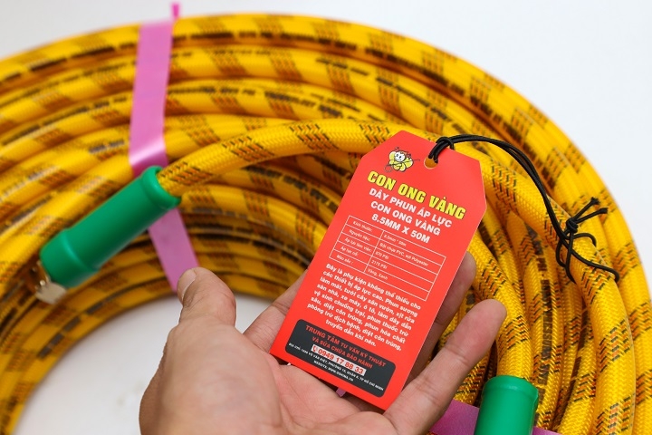 Dây Phun Áp Lực Nhật Bản Cá Sấu Con Ong Vàng 8.5mmx50m Vàng