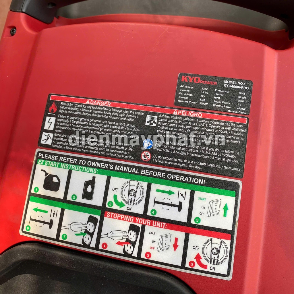 Máy phát điện chạy xăng KYO POWER 4KW 4000i-Pro