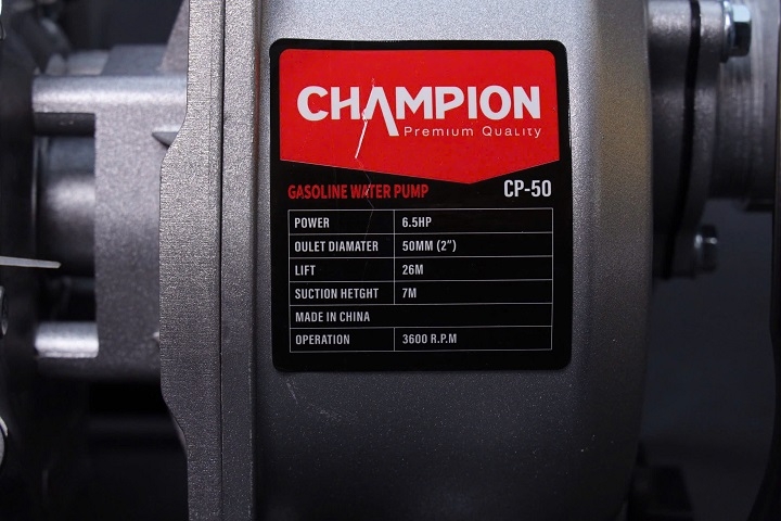 Máy bơm nước chạy xăng CHAMPION 6.5HP CP-50