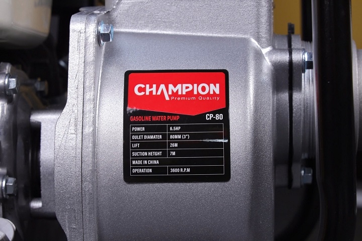 Máy bơm nước chạy xăng CHAMPION 6.5HP CP-80