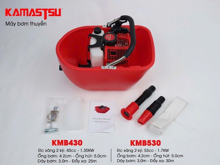 Máy bơm thuyền chạy xăng 4 thì KAMASTSU 950W KMB350