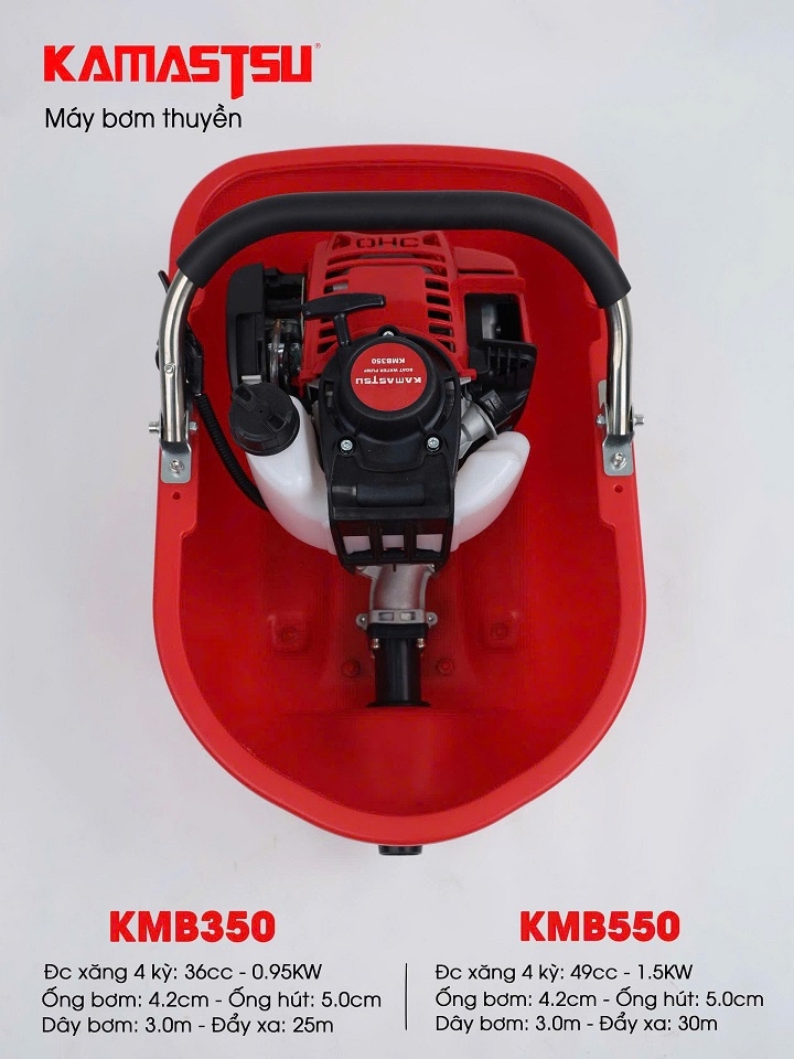 Máy bơm thuyền chạy xăng 4 thì KAMASTSU 950W KMB350
