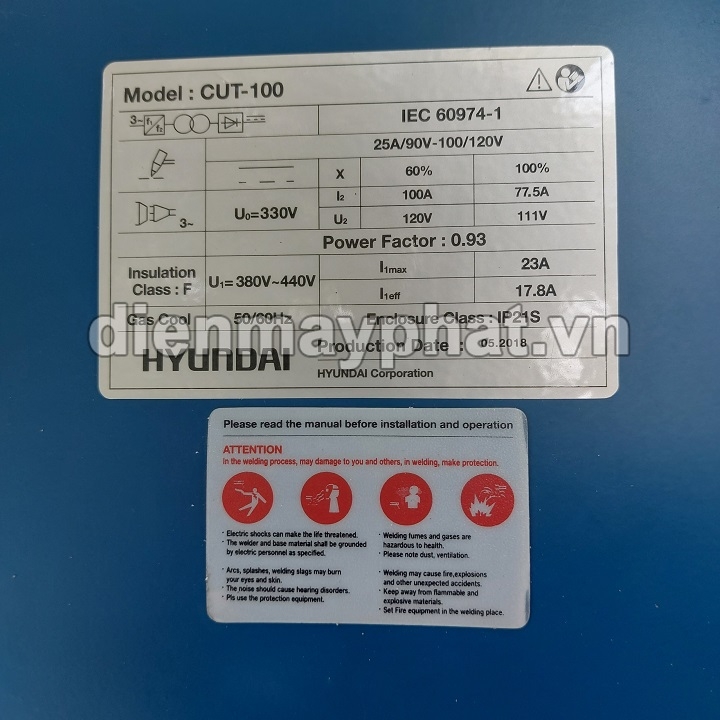 Máy Cắt Plasma Hyundai CUT-100