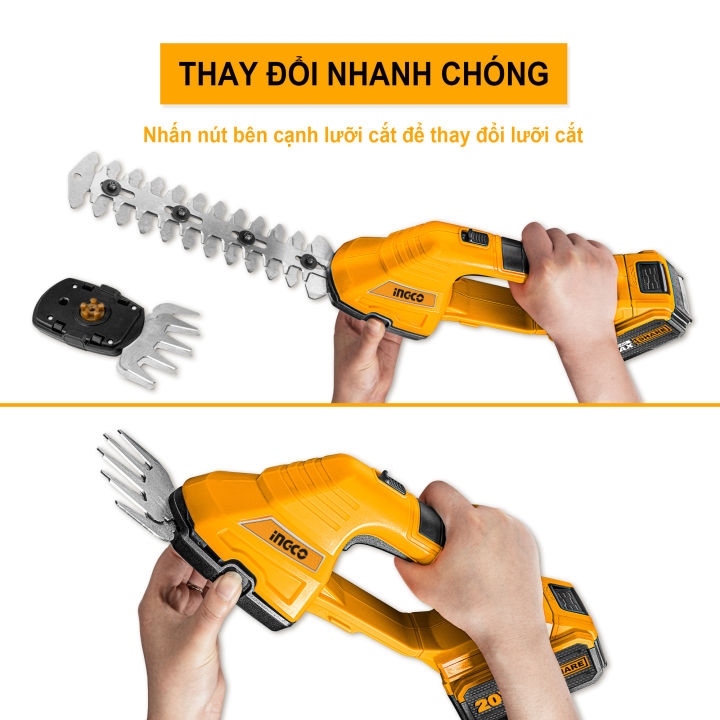 Máy cắt tỉa hàng rào dùng pin INGCO CSTLI2001 20V