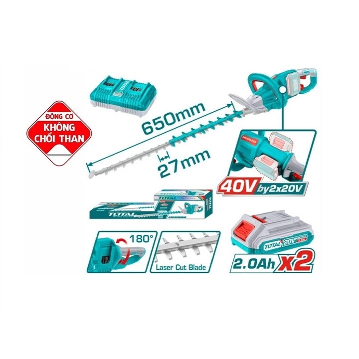 Máy cắt tỉa hàng rào dùng pin 2x20V INGCO CHTLI400282