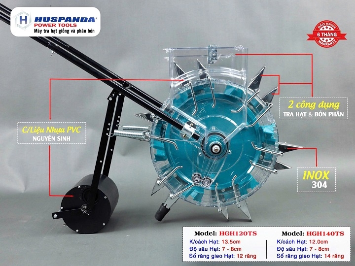 Máy gieo hạt và bón phân 12 răng HUSPANDA HGH120TS
