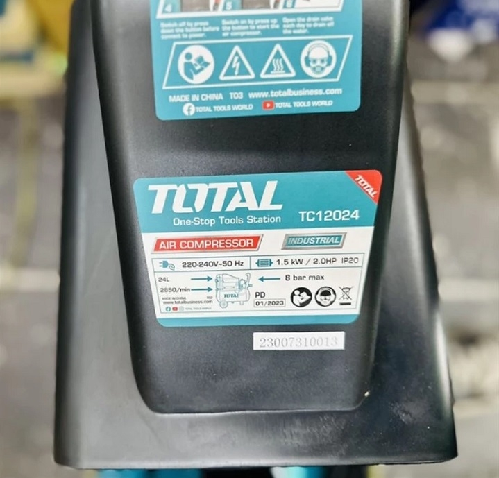Máy nén khí có dầu 24L TOTAL 2HP TC12024
