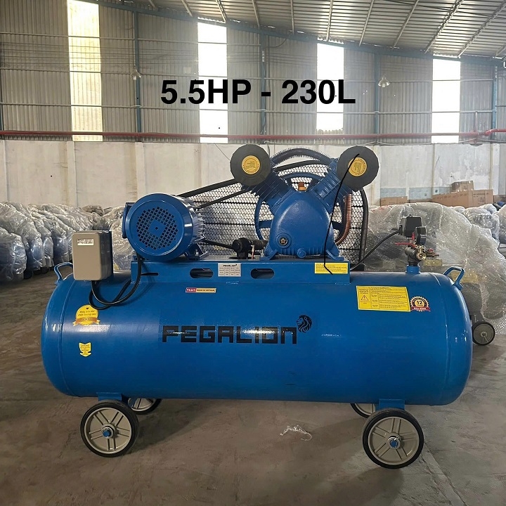 Máy nén khí dây đai PEGALION 230L 5.5HP TM-V-0.6/8-230L 3 pha