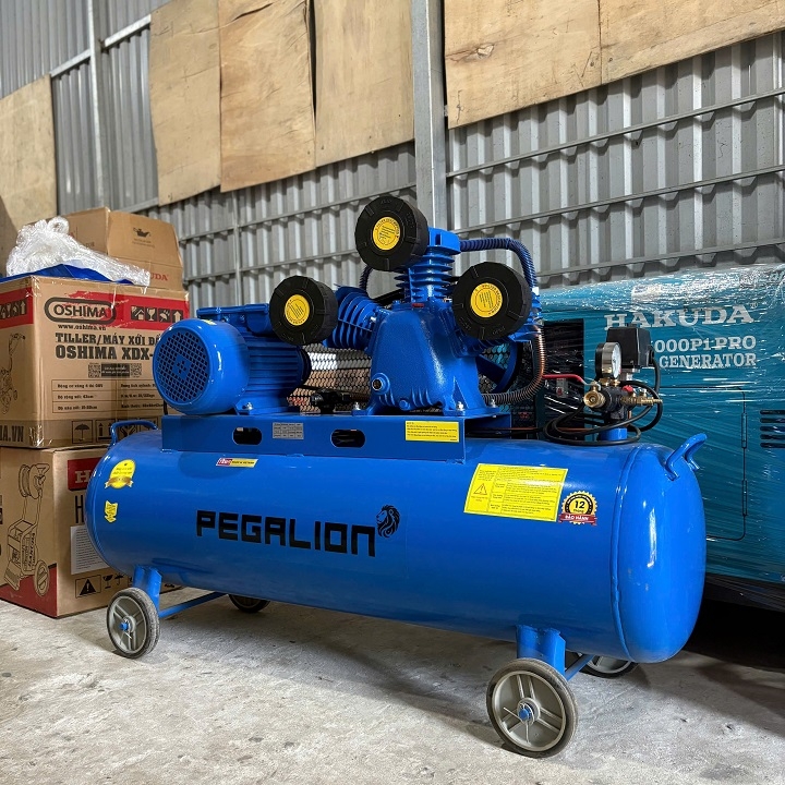 Máy nén khí dây đai PEGALION 330L 4HP TM-W-0.36/8-330L 3 pha