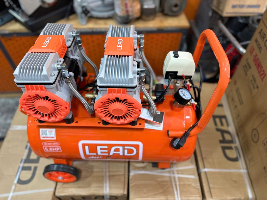 Máy nén khí không dầu LEAD 5.6HP 52L LE-56H52L lên hơi siêu nhanh