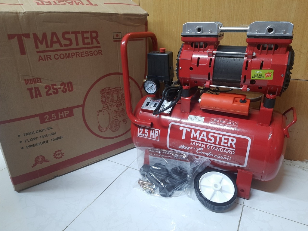 Máy Nén Khí Không Dầu Tmaster 2.5HP 30L TA 25-30