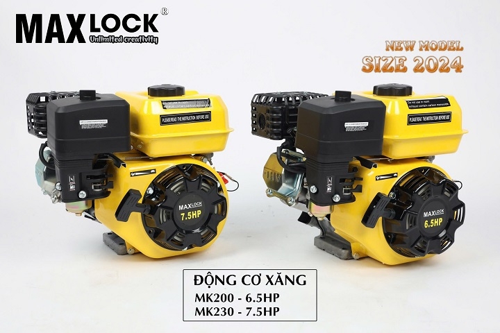 Máy nổ chạy xăng MAXLOCK 7.5HP MK230L tua chậm