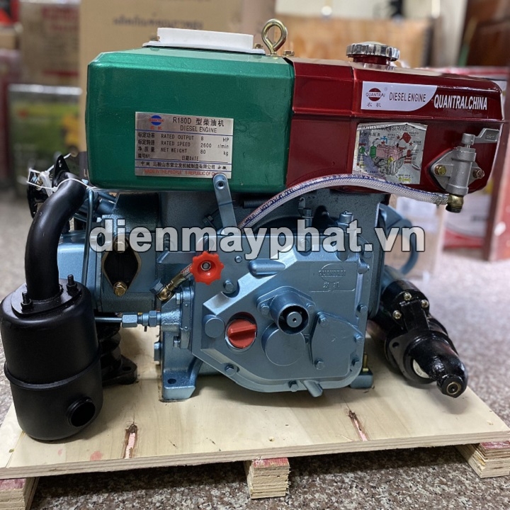 Máy Nổ – Động Cơ Dầu Quantrai 8HP QT R180D (D8 Nước Đề)