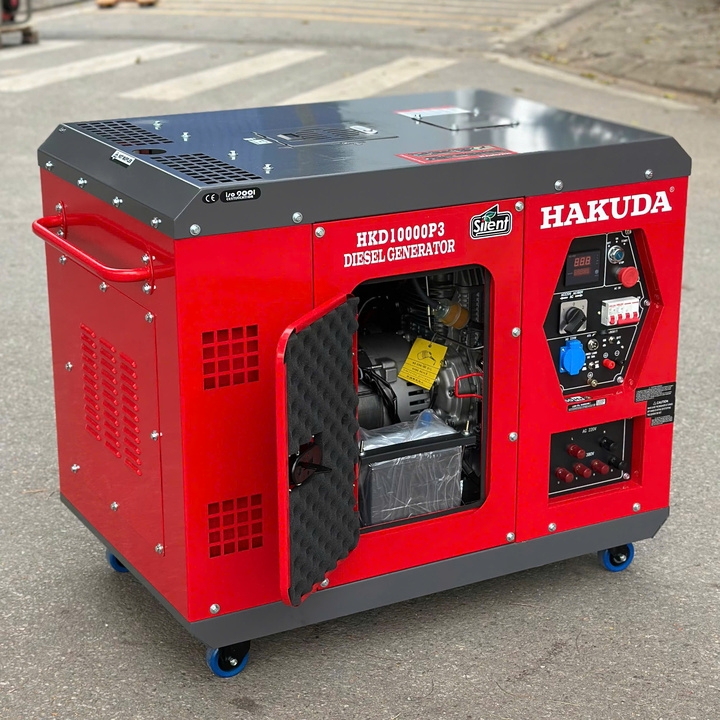 Máy phát điện chạy dầu 10kW HAKUDA HKD10000P3 chống ồn 3 pha