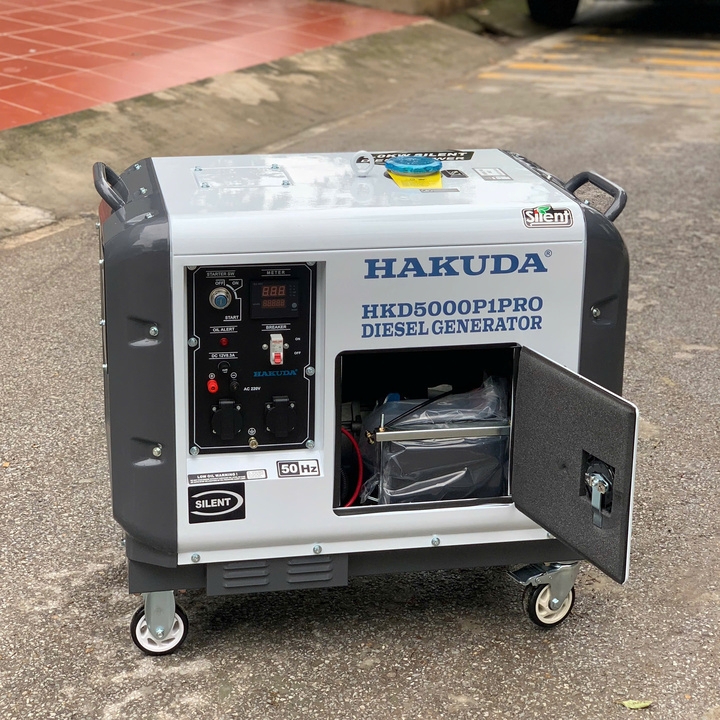 Máy phát điện chạy dầu 5KW HAKUDA HKD5000P1PRO siêu cách âm