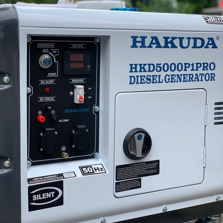 Máy phát điện chạy dầu 5KW HAKUDA HKD5000P1PRO siêu cách âm