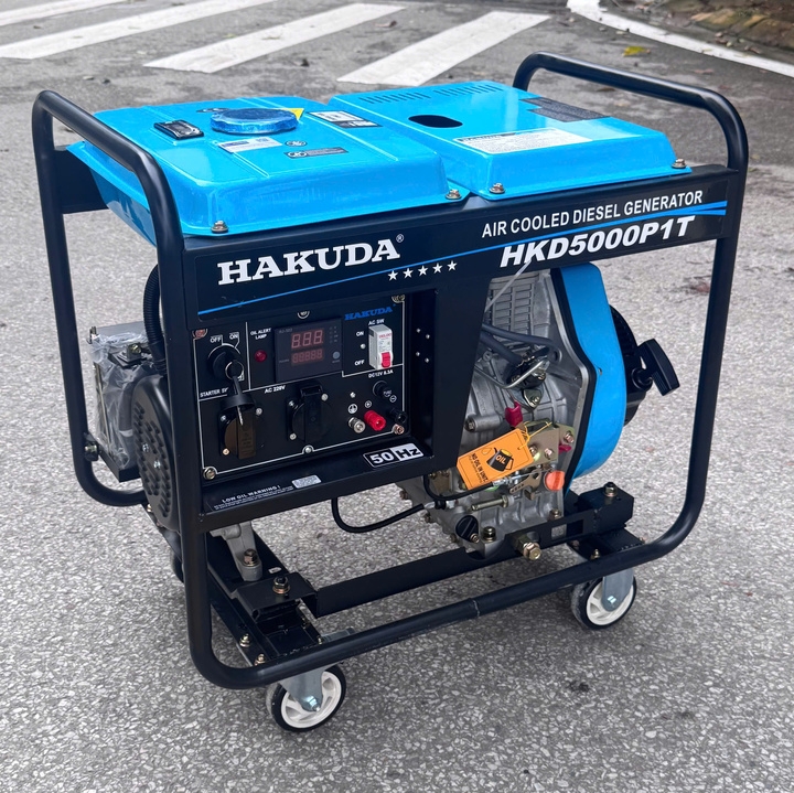 Máy phát điện chạy dầu diesel HAKUDA 5KW HKD5000P1T đề