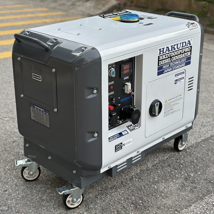 Máy phát điện chạy dầu 7KW HAKUDA HKD7500P1PRO siêu cách âm