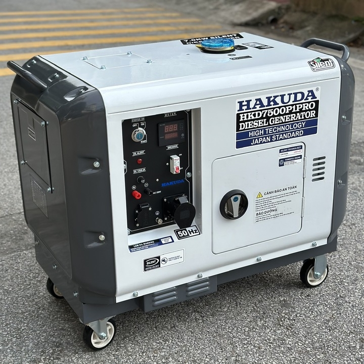 Máy phát điện chạy dầu 7KW HAKUDA HKD7500P1PRO siêu cách âm