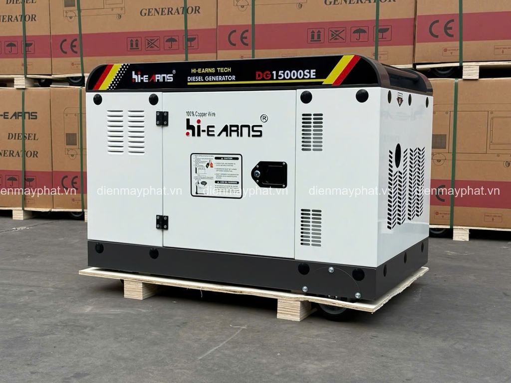 Máy phát điện chạy dầu chống ồn HI-EARNS 10KW DG15000SE