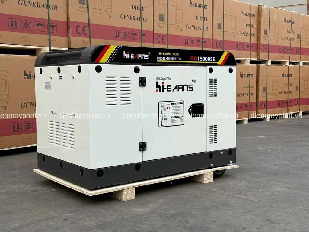 Máy phát điện chạy dầu chống ồn HI-EARNS 10KW DG15000SE