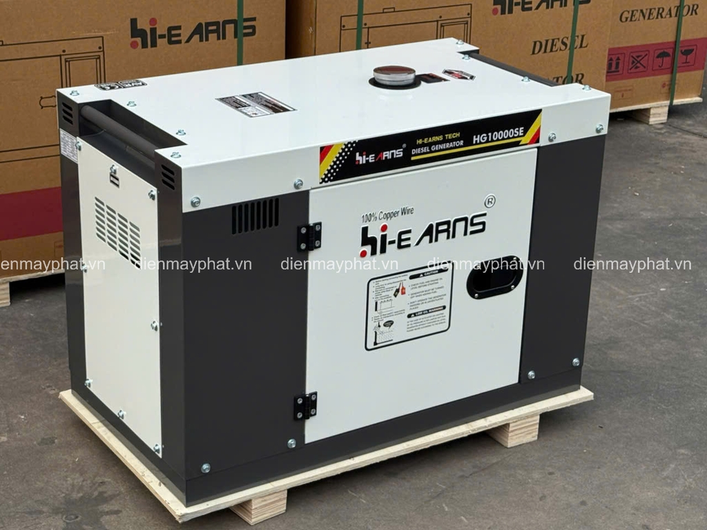 Máy phát điện chạy dầu chống ồn HI-EARNS 7KW HG10000SE