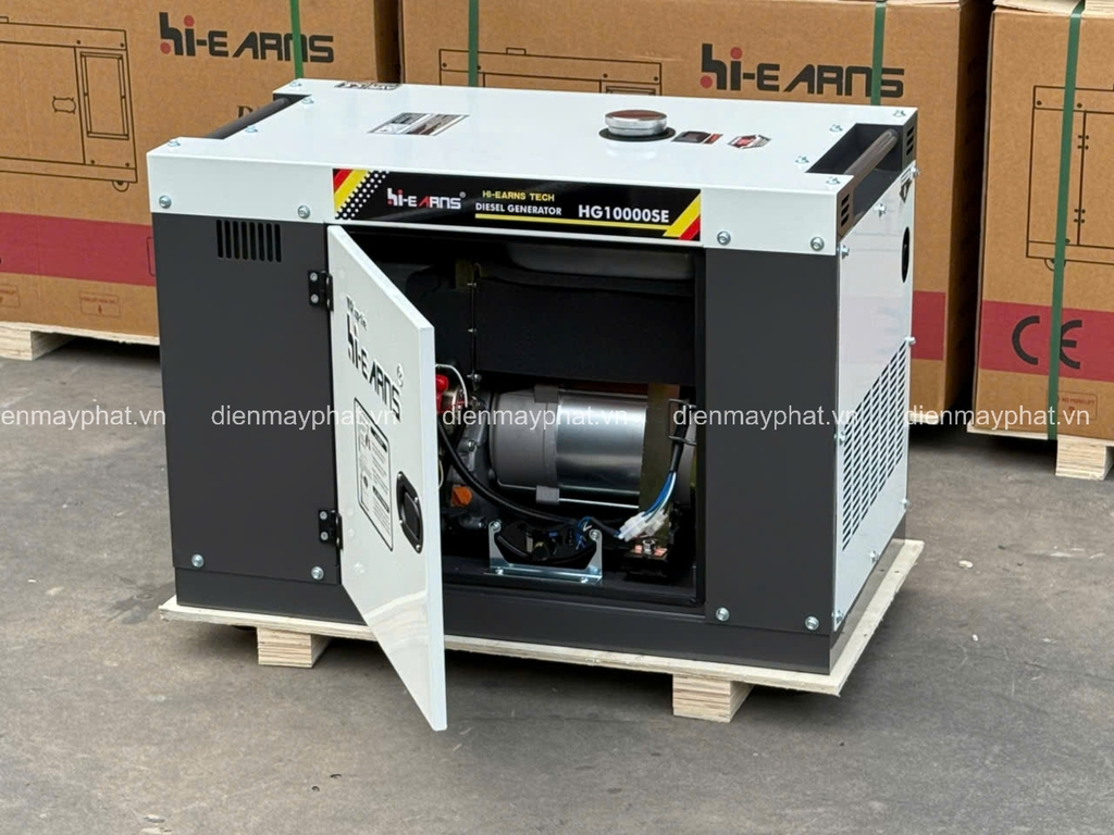 Máy phát điện chạy dầu chống ồn HI-EARNS 7KW HG10000SE
