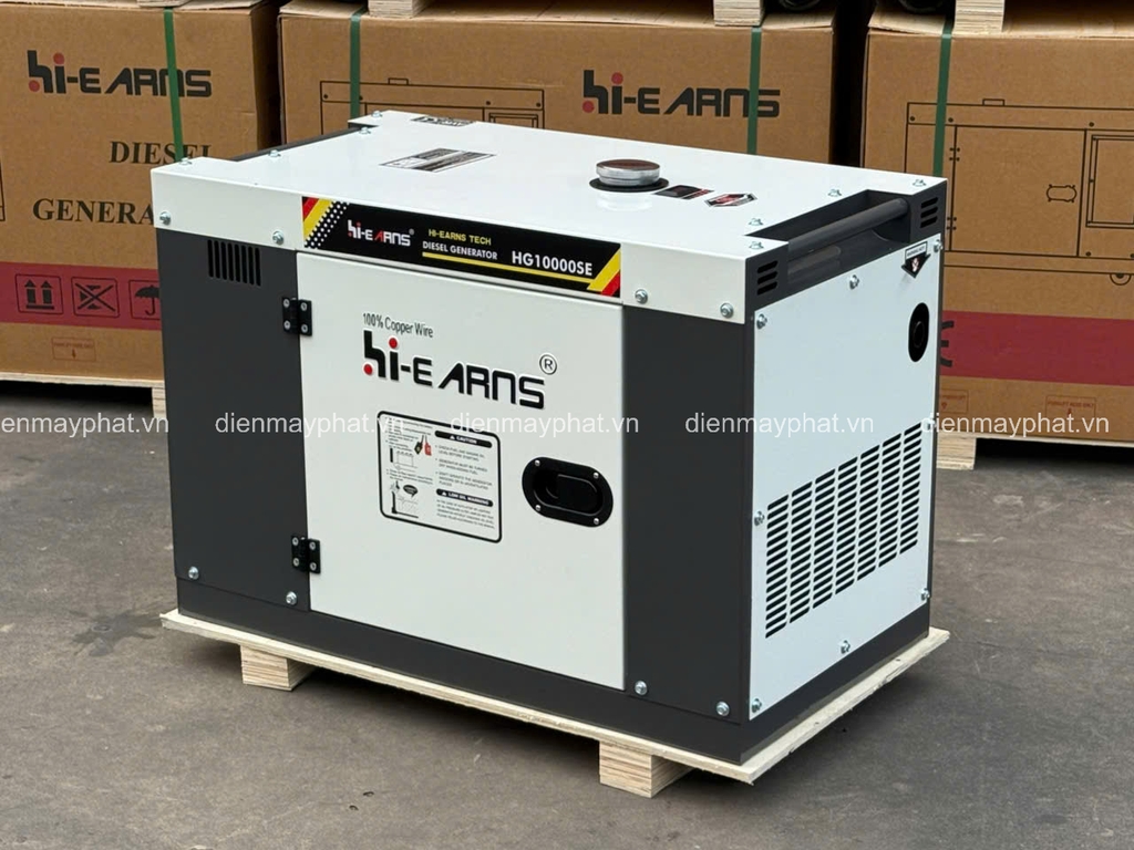 Máy phát điện chạy dầu chống ồn HI-EARNS 7KW HG10000SE