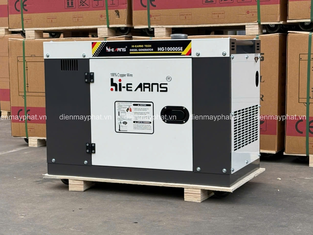Máy phát điện chạy dầu chống ồn HI-EARNS 7KW HG10000SE