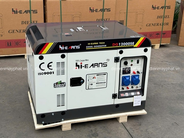 Máy phát điện chạy dầu chống ồn HI-EARNS 9KW DG12000SE