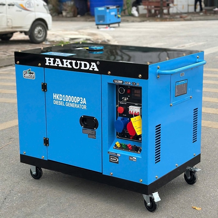 Máy phát điện chạy dầu HAKUDA 10KW HKD10000P3A tích hợp 1-3 pha